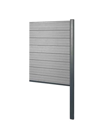 WPC-Sichtschutz Savoie Alu-Pfosten, Erweiterungselement schmal, 95cm grau