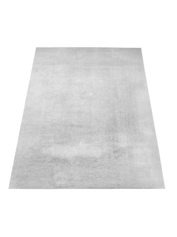 Teppich Kurzflor waschbar Unifarben Wohnzimmer in Silber