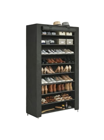 Schuhregal Rylan in Schwarz - (B)84 x (H)160 x (T)28 cm