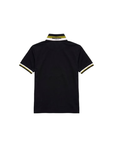 Schwarz Baumwolle Herren Poloshirt