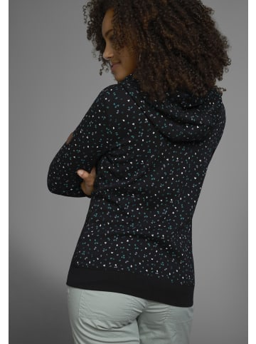 Kapuzensweatjacke in schwarz