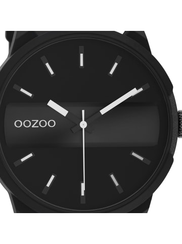 Analog-Armbanduhr Oozoo Timepieces schwarz extra groß (ca. 48mm)