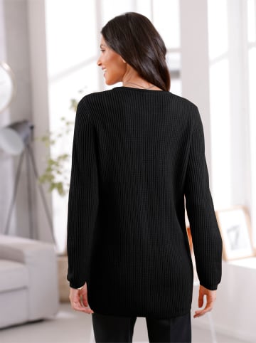 Long-Strickjacke in schwarz