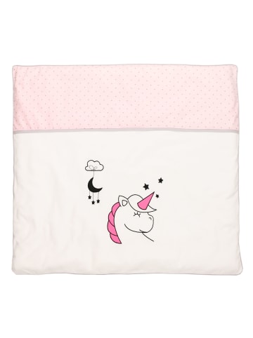 Bezug für Wickelunterlage "EINHORN" in Weiß Nicky - (L) 75 x (B) 85cm