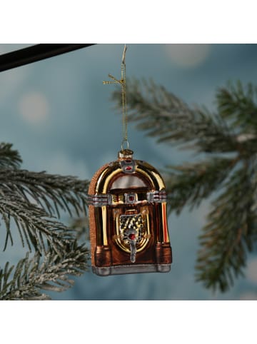 Baumschmuck Juxebox Glas Anhänger glitzernd in braun