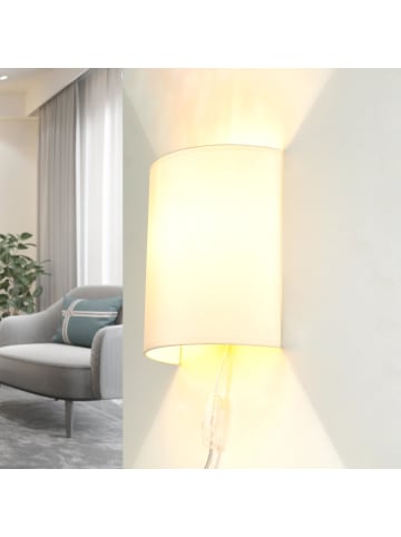 Wandlampe (B)20 x (H)23 cm in Weiß Creme