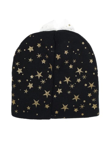 Wintermütze Beanie mit Schleife in Schwarz