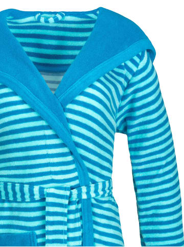 Bademantel mit Kapuze in turquoise