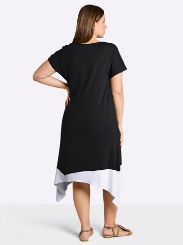 Jersey-Kleid in schwarz-weiß