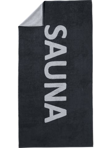 Jacquard Saunatuch in anthrazit-silber