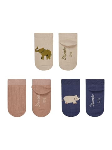Sneaker Socken 3er-Pack Elefant in beige