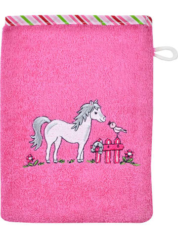 Frottier Kinder-Waschhandschuh Pferd orchidee in pink