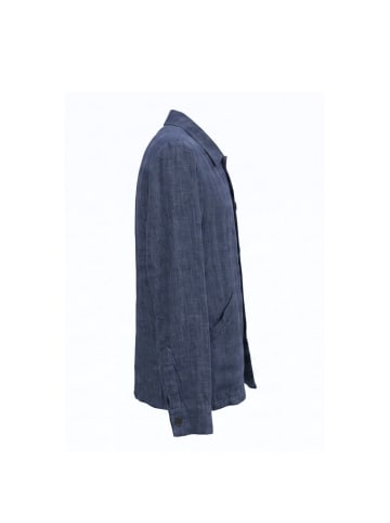 Blau Leinen Herren Jacke