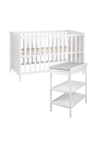 Set inkl. Wickelkommode und Beistellbett, mit Lattenrost, 60 x 120 cm