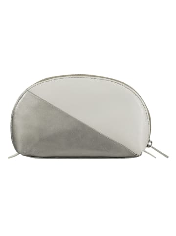 Segovia Kosmetiktasche Leder 16 cm silber