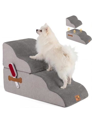 Hundetreppe 4 Stufen Abnehmbar in Grau