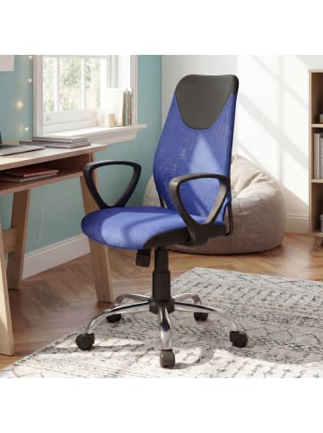Bürostuhl in Blau / Stoff / 60x60x101