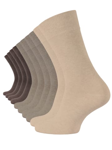 10 Paar Business Socken Prime Cotton in braun