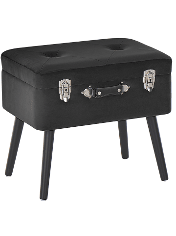 Hocker MALLARD in Schwarz - (W) 52 x (H) 46 x (L) 36 cm