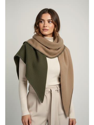 Schal Colorblock modern warm in Khaki