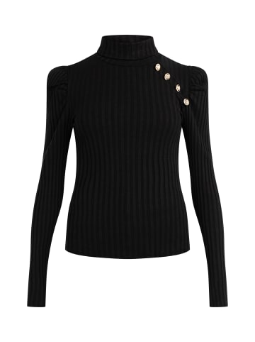 Damen Rippstrick Pullover in Schwarz