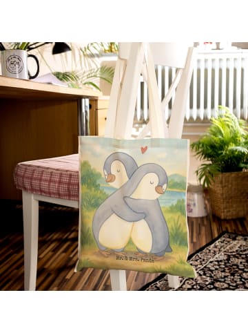 Stofftasche Pinguine Kuscheln Design ohne Spruch in Weiß