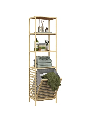 Badezimmerregal in Naturholz 44L x 33B x 160H cm
