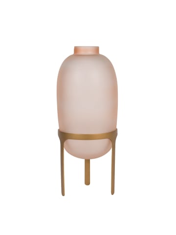 Vase mit Fuß in Rosa | Gold