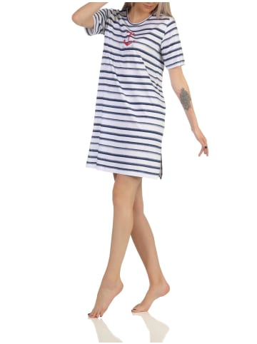 maritimim Kurzarm Nachthemd Anker - 62473 in marine