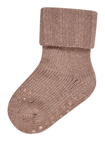 ABS Krabbelsocken Wolle in taupe