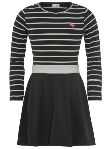 Jerseykleid in schwarz/pink