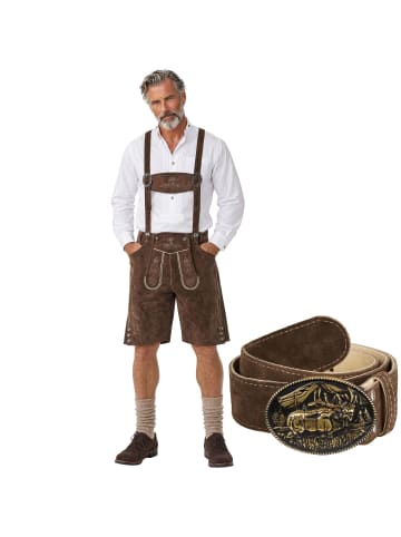 Kurze Lederhose Jakob in dunkelbraun