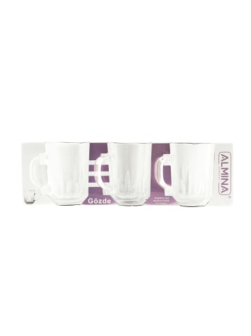 Almina Gözde 6 Tlg. Gläser-Set für Tee, Kaffee mit Muster in Transparent