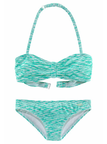 Bandeau-Bikini in mint-weiß