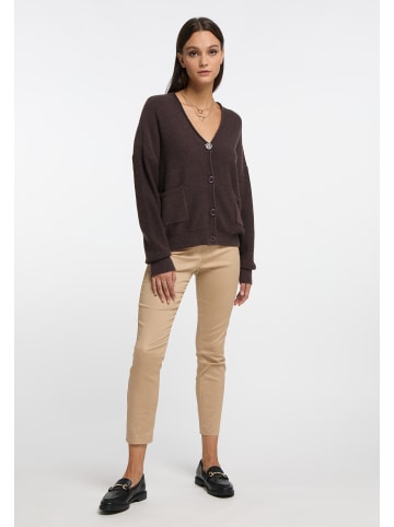 Damen Strickjacke Mit Knöpfen in Braun