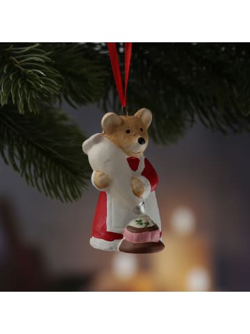 Weihnachtsbaumschmuck Bärchen mit Spritzbeutel und Torte H: 8cm in bunt