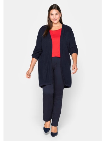 Longstrickjacke in marine