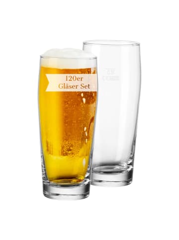 120er Set Willi Becher geeicht Willy in Transparent 0,5 l