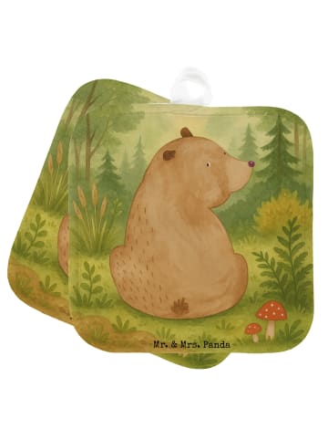Topflappen Bär Schulterblick Design ohne Spruch in Weiß