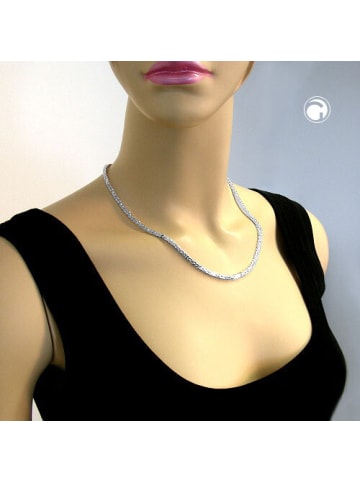 Kette 3x3mm Königskette vierkant glänzend Silber 925 45cm in silber