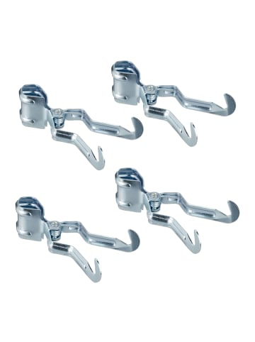 4 x Camping Klemmhaken in Silber