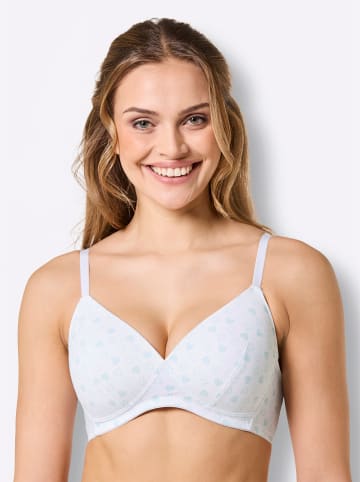 Schalen-BH ohne Bügel in weiß-mint