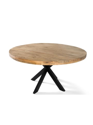 Runder Esstisch aus Mangoholz, 150 cm Durchmesser in Brown