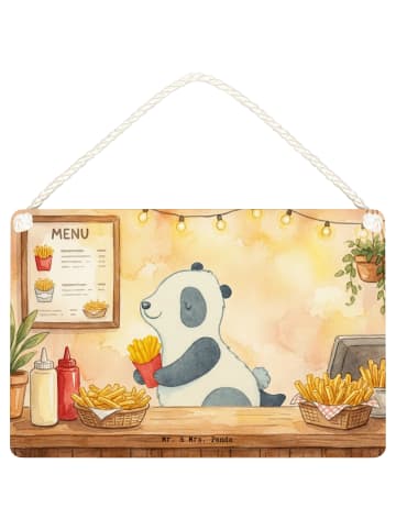 Schild Panda beflügelt Pommes Design ohne Spruch in Weiß