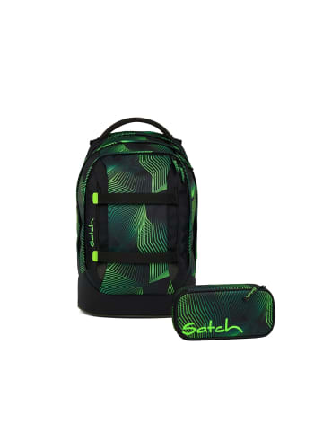 Schulrucksack-Set PACK Seismic Green 2-teilig in Grün/Schwarz