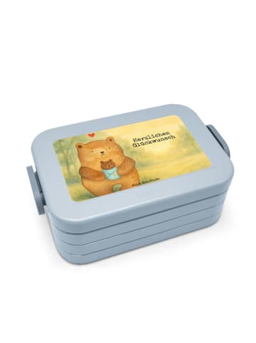Lunchbox Bär Baby Design mit Spruch in Blau Pastell