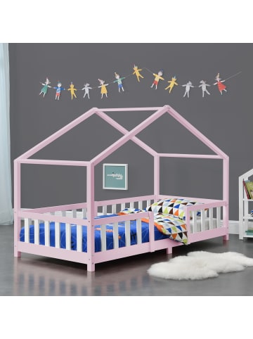 Kinderbett Treviolo in Rosa Weiß (L)200cm (B)90cm