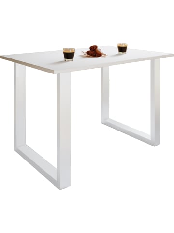 Premium Esstisch Küchentisch Xona X 140x80 in Weiß / Weiß