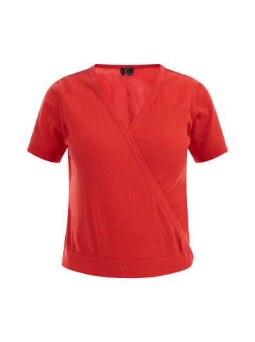 Damen Kurzarm-Pullover in Rot