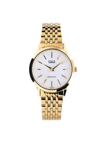 Stahl Quarzuhr Q & Q Gold